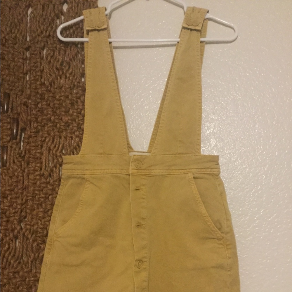 Free People mustard overalls